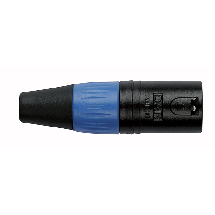 DAP XLR 3P Connector - male - black housing Blaue Kappe