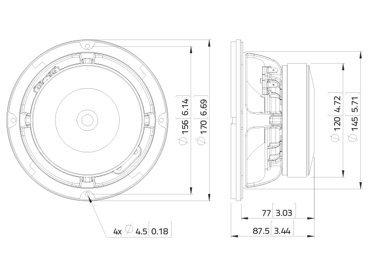 LAVOCE WAF061.80 6,5 Zoll Woofer, Ferrit, Alukorb LAVOCE WAF061.80 6,5 Zoll Woofer, Ferrit, Alukorb