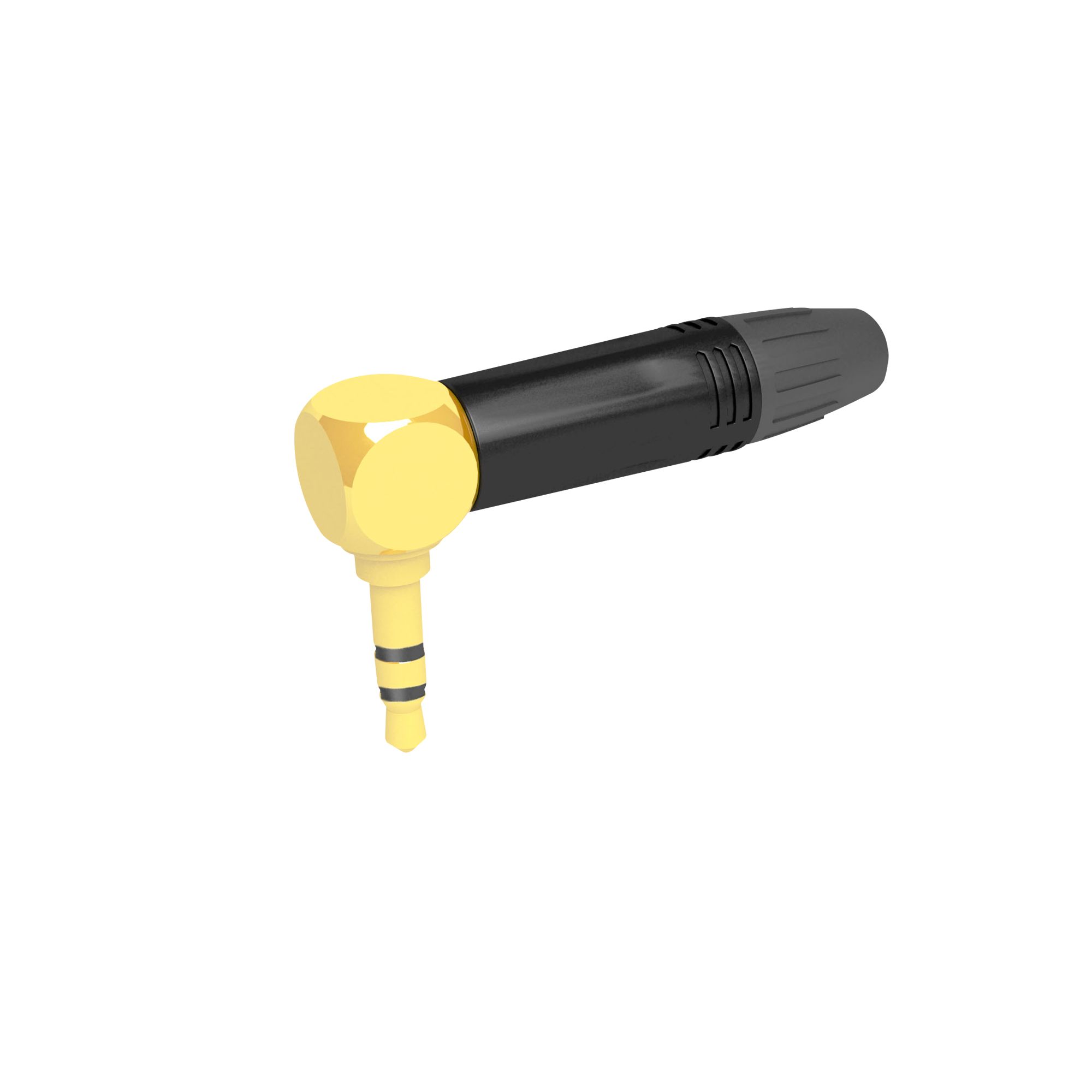 Seetronic Jack Plug 3.5 mm Stereo - 90° Vergoldete Kontakte - schwarzes Gehäuse - schwarze Endkappe