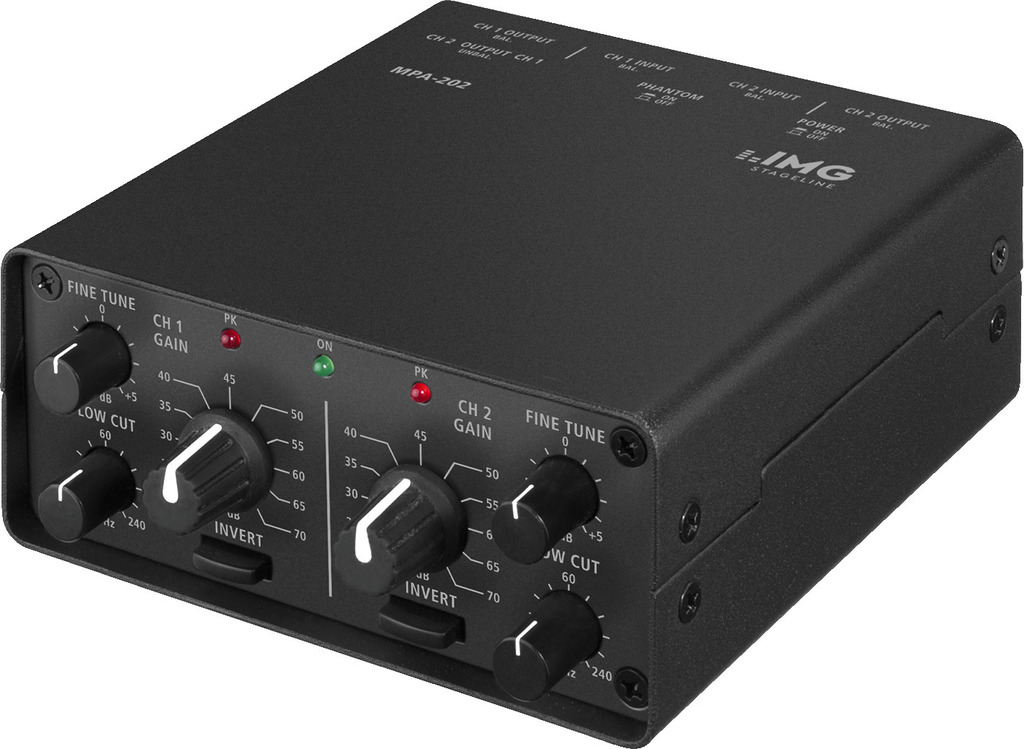 IMG STAGELINE MPA-202 2-Kanal-Low-Noise-Mikrofonvorverstärker