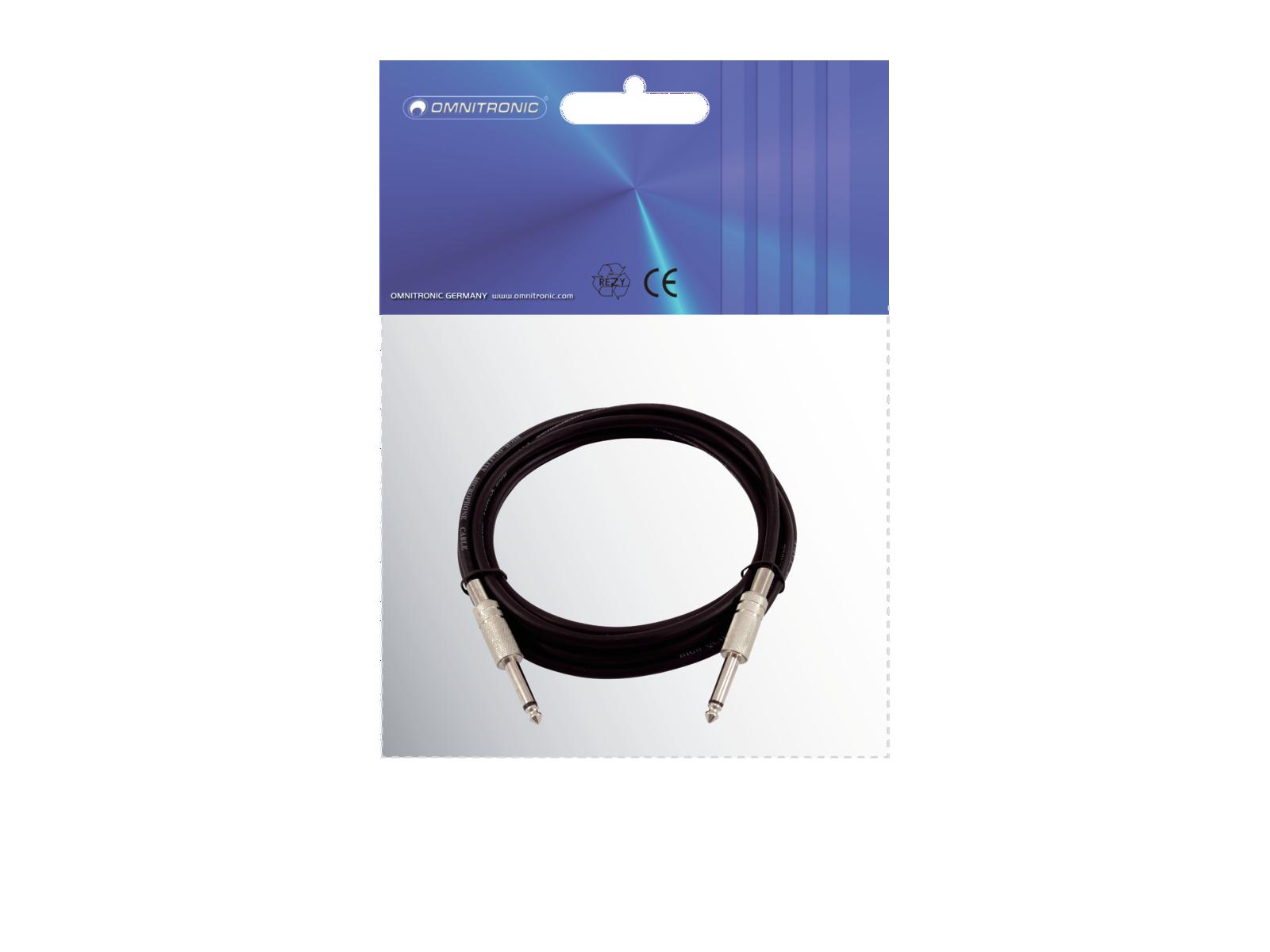 OMNITRONIC Klinkenkabel 6,3 mono 3m sw OMNITRONIC Klinkenkabel 6,3 mono 3m sw
