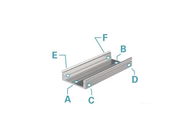 U-Profil flach AU-01-15, 2m, Schwarz