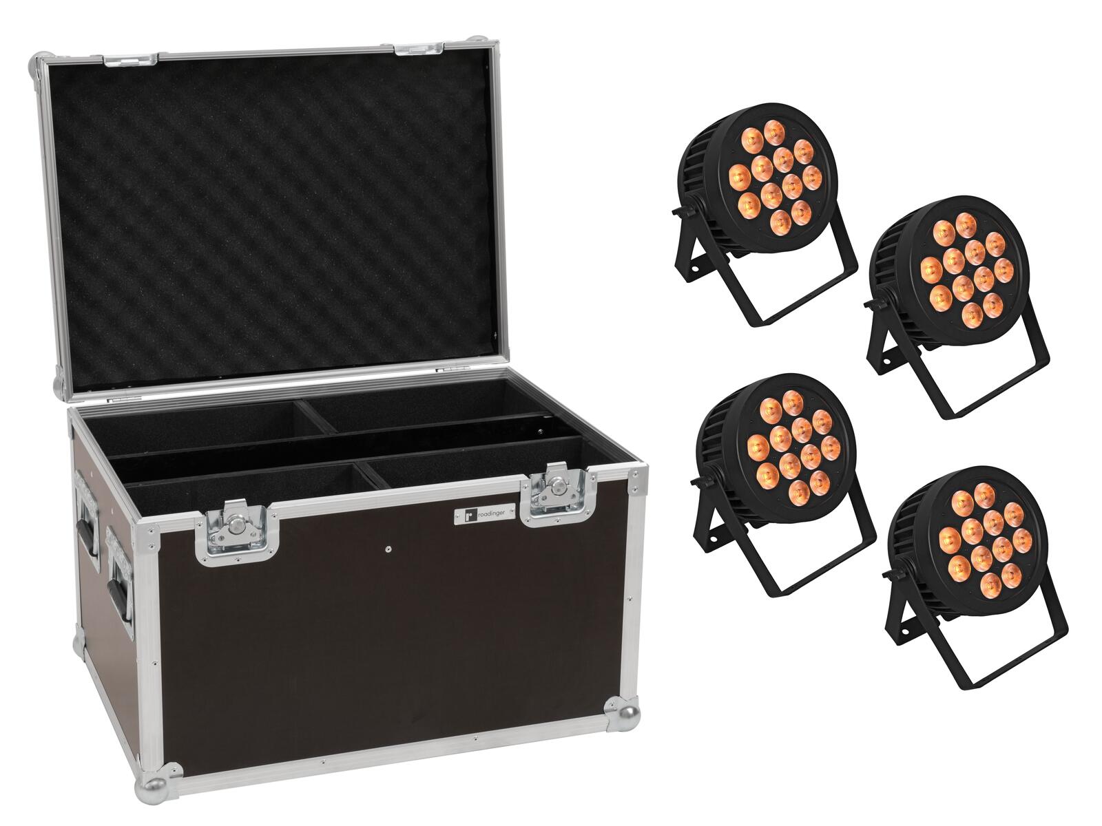 EUROLITE Set 4x LED IP PAR 12x9W SCL Spot + Case EUROLITE Set 4x LED IP PAR 12x9W SCL Spot + Case
