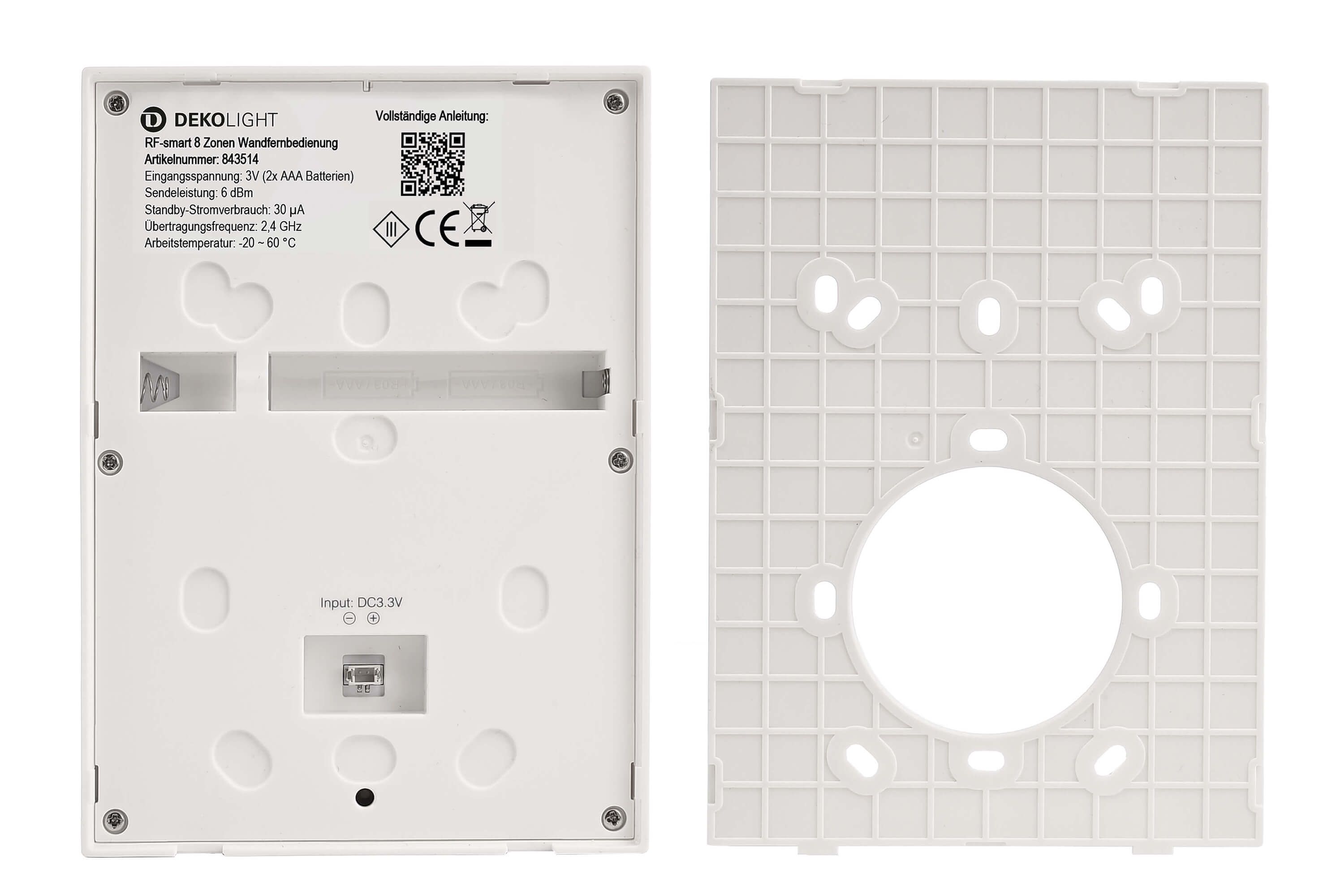 RF-smart, Wandfernb., weiß, 8 Zo, Single/CCT/RGB/RGBW/RGB+CCT