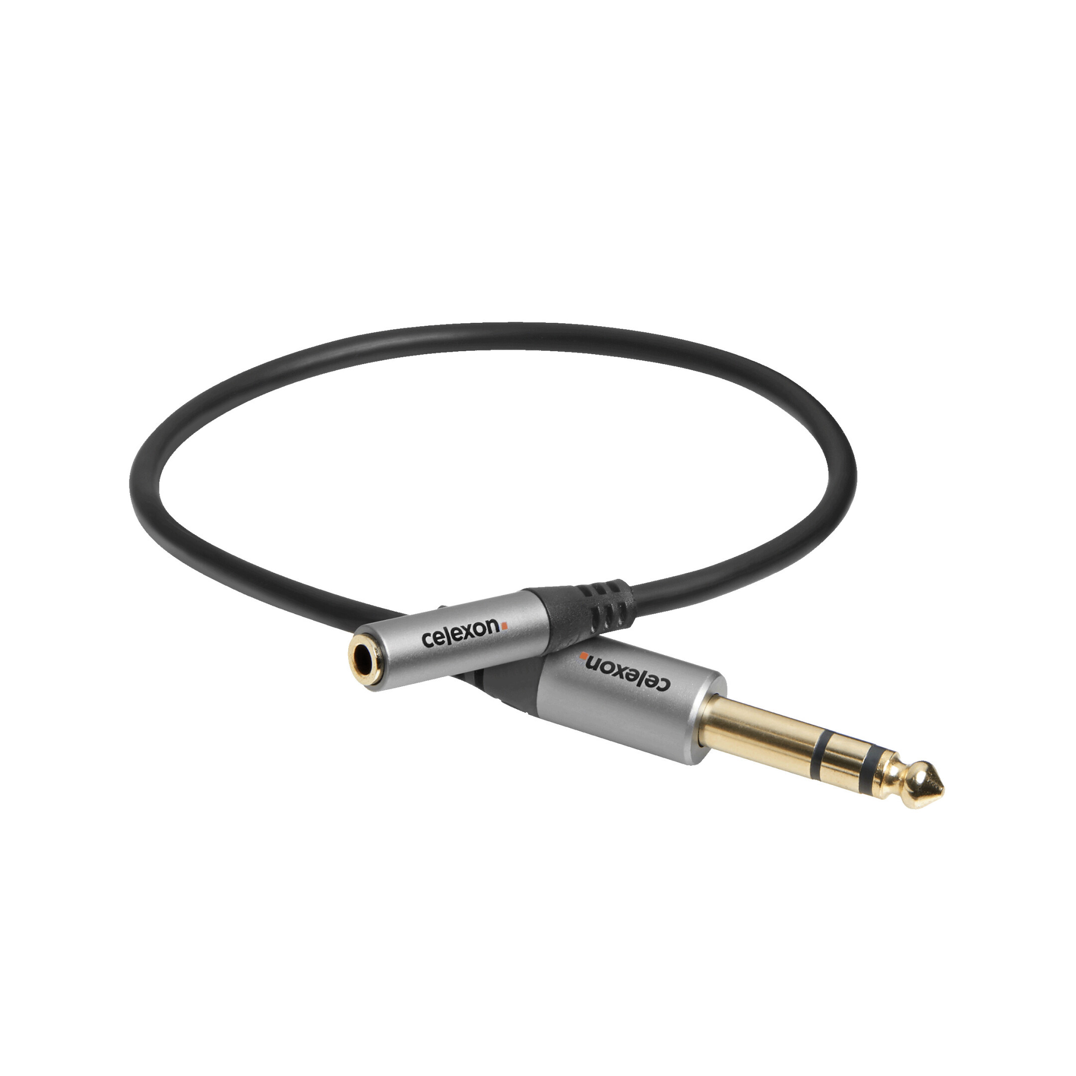 celexon 6,3mm Stereo Klinke auf 3,5mm Stereo Klinke M/F Audioadapter 0,25m- Professional Line