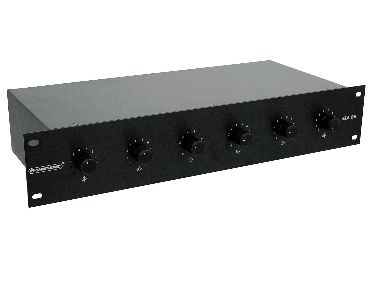 OMNITRONIC ELA 6S-Zonen LS-Regler 20W sw OMNITRONIC ELA 6S-Zonen LS-Regler 20W sw