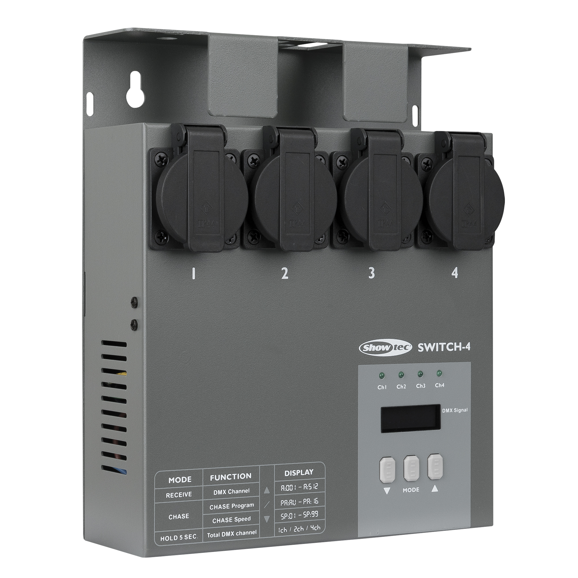 SHOWTEC MultiSwitch DMX512 4-Channel Switch Pack DMX512 Switch-Pack mit 4 Kanälen SHOWTEC MultiSwitch DMX512 4-Channel Switch Pack DMX512 Switch-Pack mit 4 Kanälen