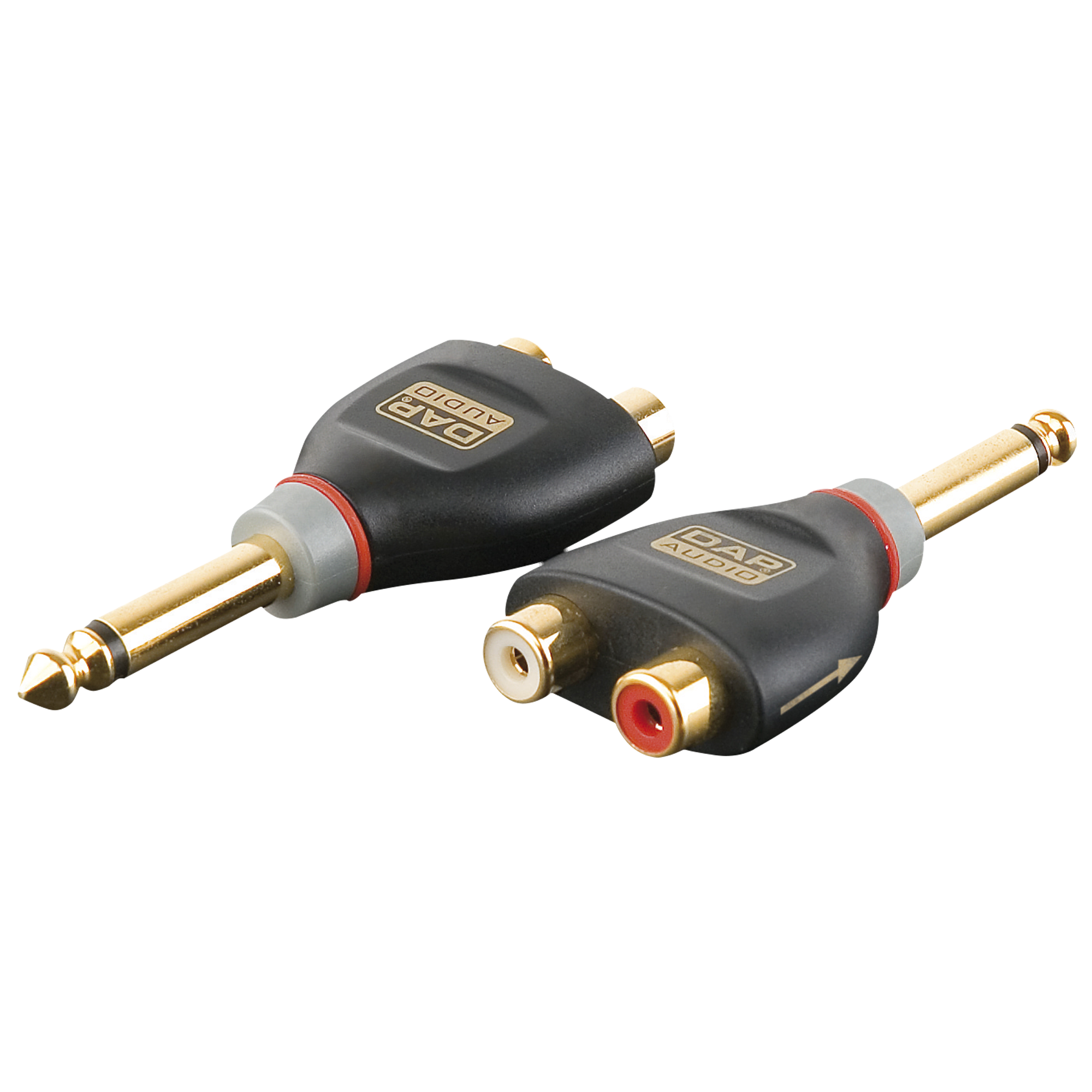 DAP XGA41 - Jack/M mono to 2 x RCA/F - incl. 2 x 10 kilo-Ohm resistors Inkl. 2 x 10 kOhm Widerstände