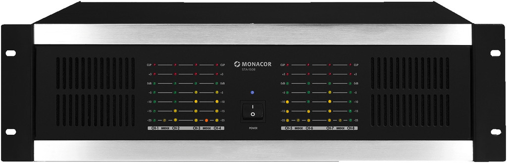 MONACOR STA-1508 8-Kanal-PA-Verstärker, 1280 W