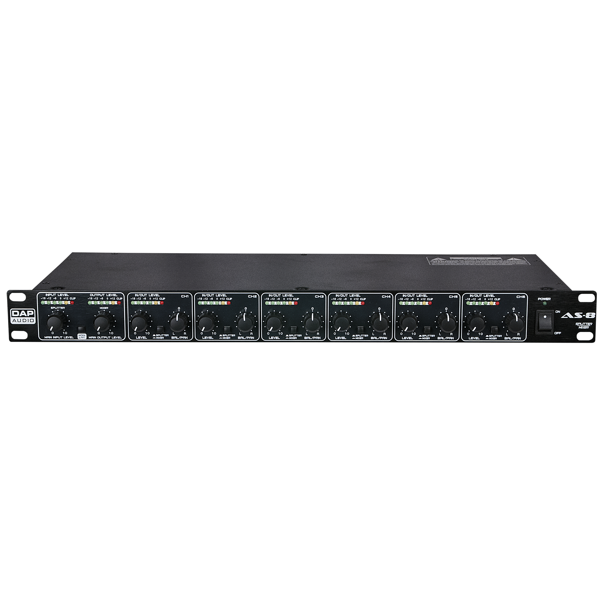 DAP AS-8 8-channel XLR/Jack 3-pin audio splitter/mixer 8-Kanal-XLR/Klinke-3-Pin-Audio-Splitter/Mixer