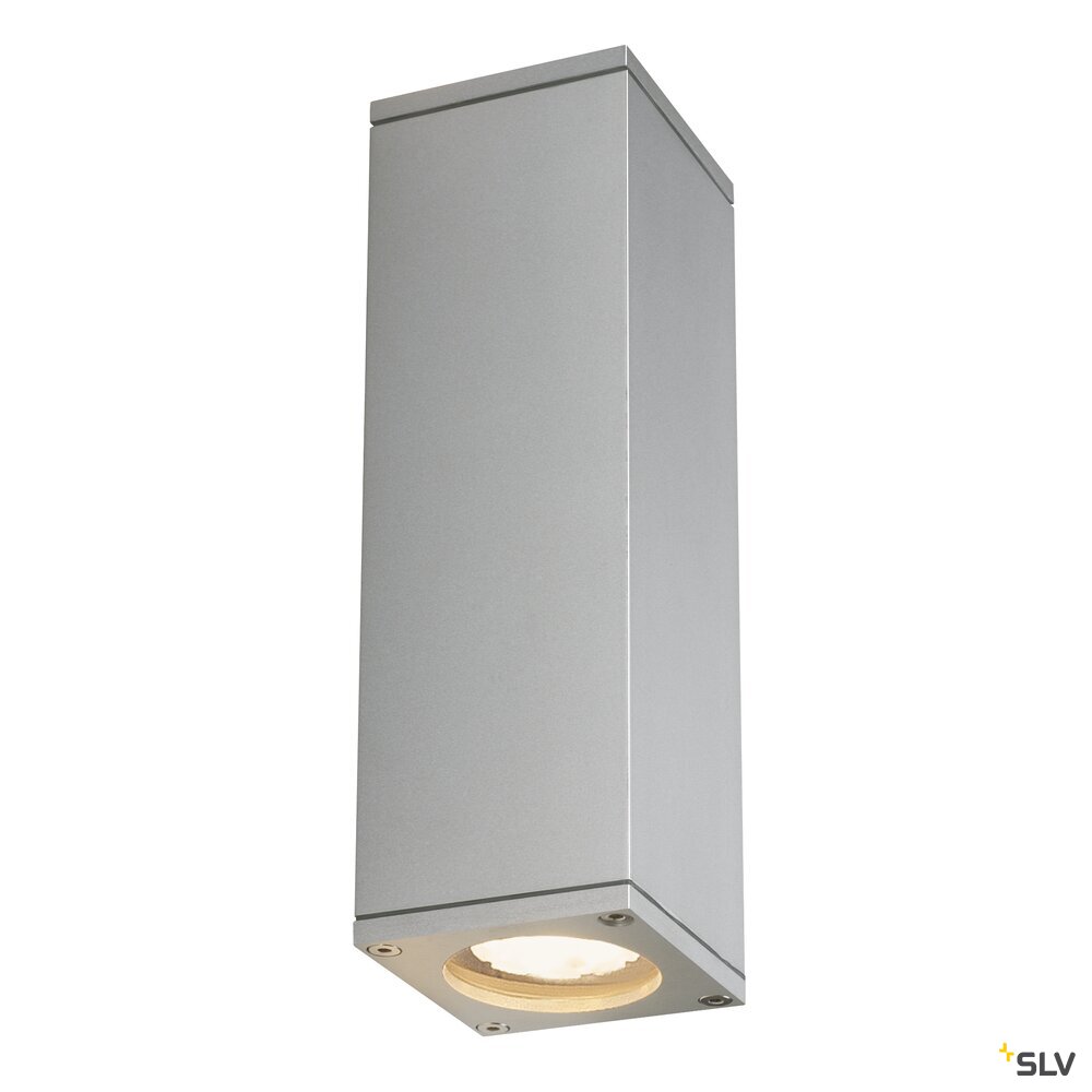 THEO UP/DOWN OUT Wandleuchte, eckig, silbergrau GU10, max. 2x35W THEO UP/DOWN OUT Wandleuchte, eckig, silbergrau GU10, max. 2x35W
