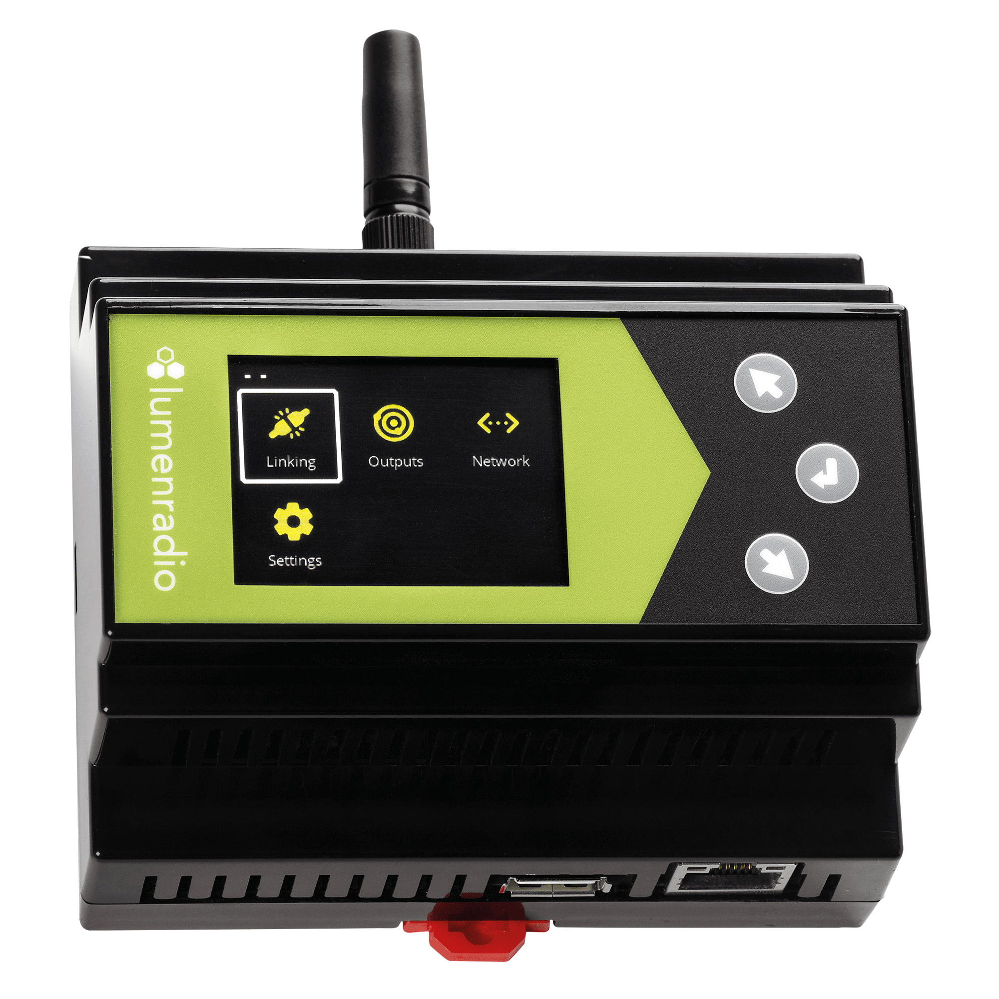 LUMENRADIO Galileo MAX Expandable DIN-rail W-DMX Transmitter Erweiterbarer DIN-Schienen W-DMX-Sender