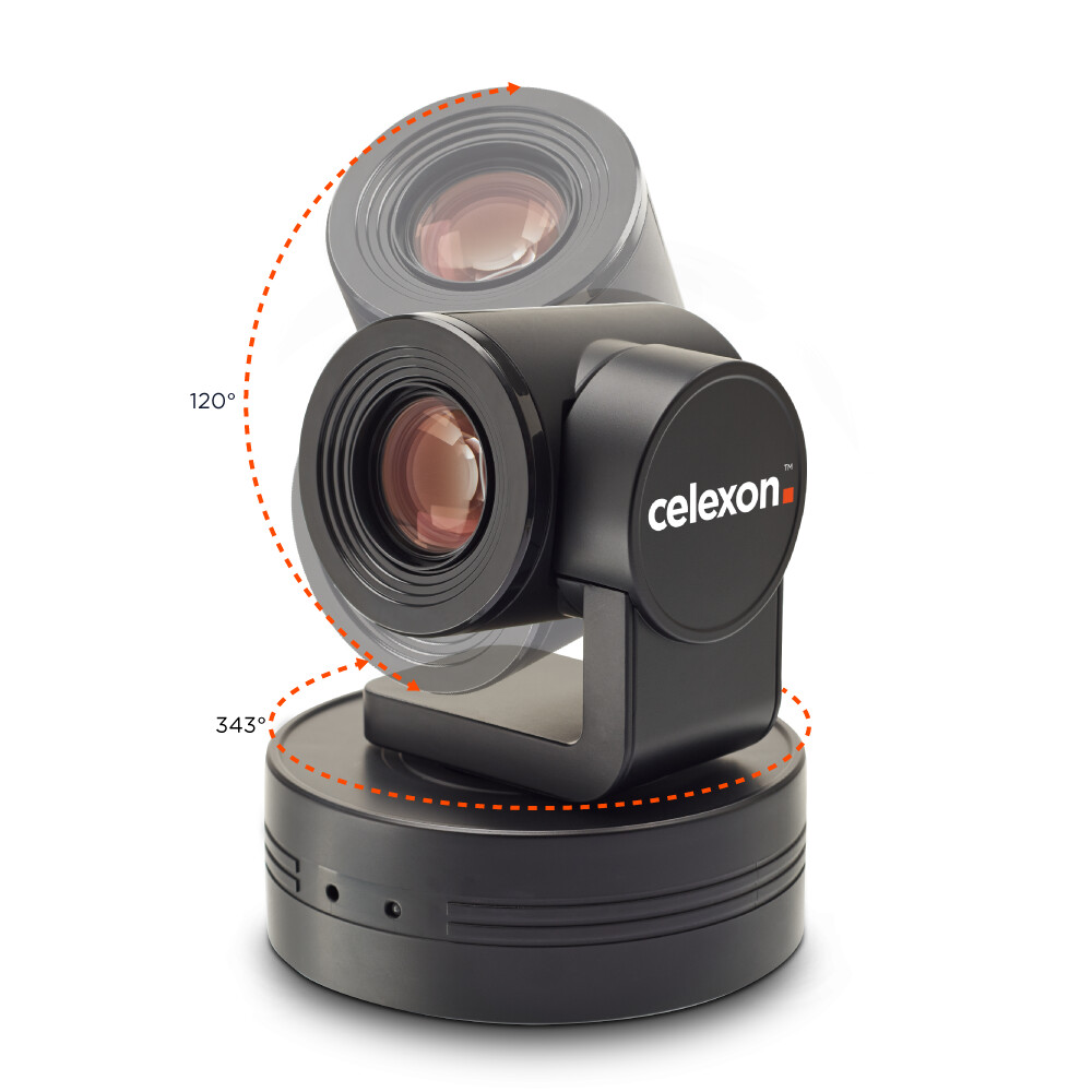 celexon VK1080 PTZ Kamera mit 1920 x 1080 Full HD, 2,1 MP, 30 fps & 72° für kleine bis mittelgroße Räume