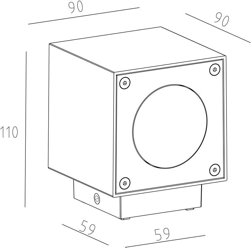 Cubodo A, 5,7 W, 3000 K, Grau
