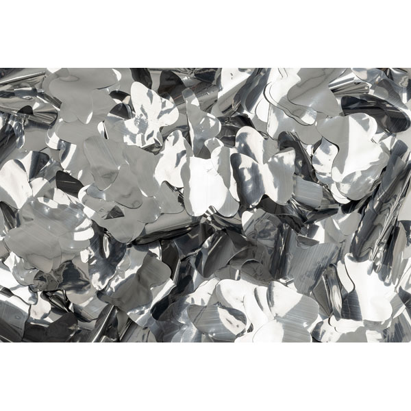 Showgear Show Confetti Metal Silber, Schmetterlinge, 1kg, feuerfest
