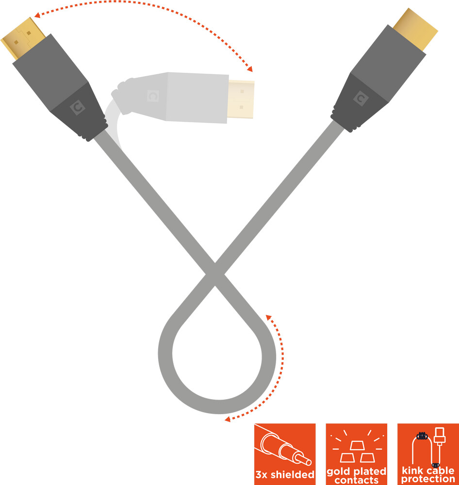 celexon DisplayPort auf HDMI Kabel 4K 1,0m - Professional Line