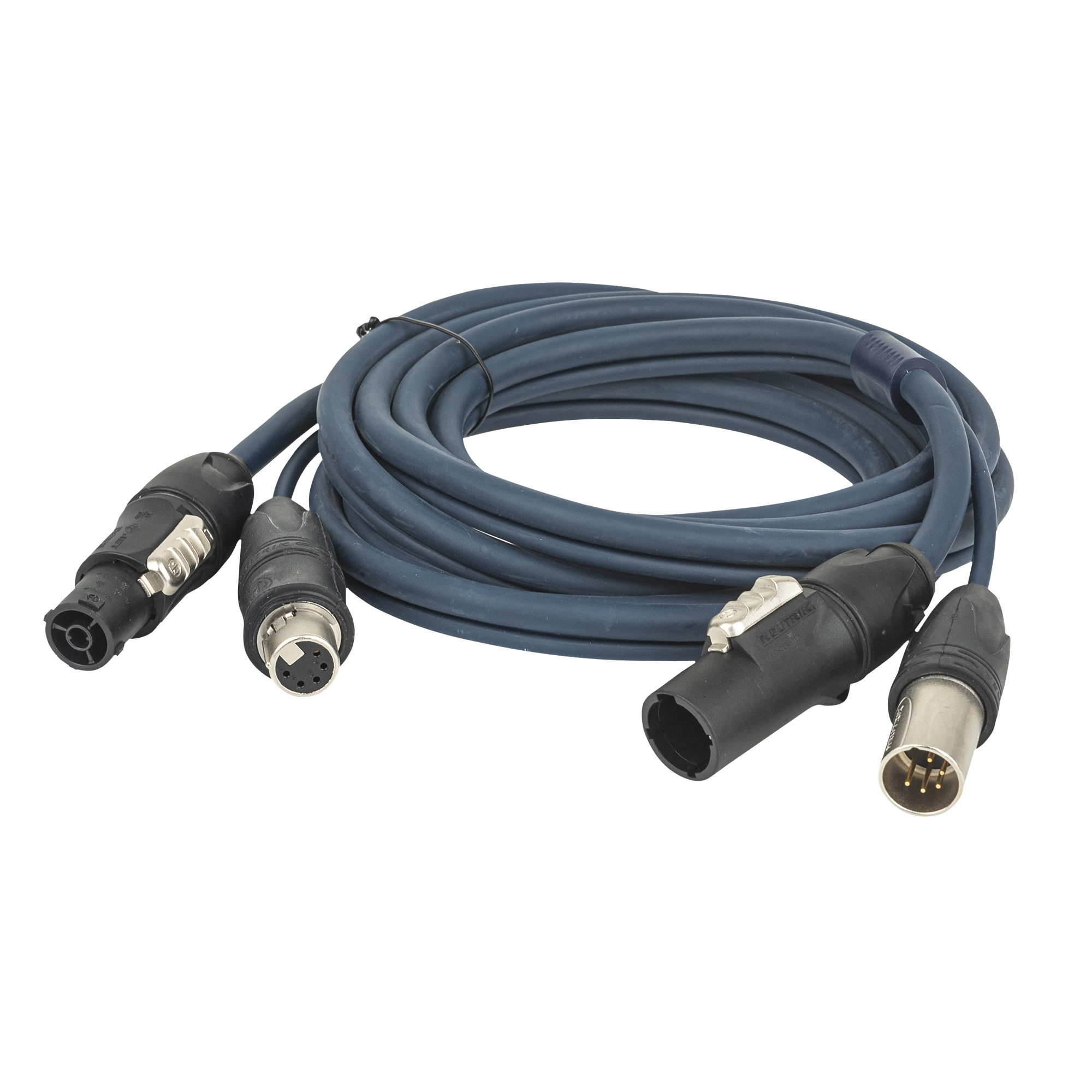 DAP FP-16 Hybrid Cable - powerCON TRUE1 & 5-pin XLR IP - DMX / Power 6 m 6 m - blau
