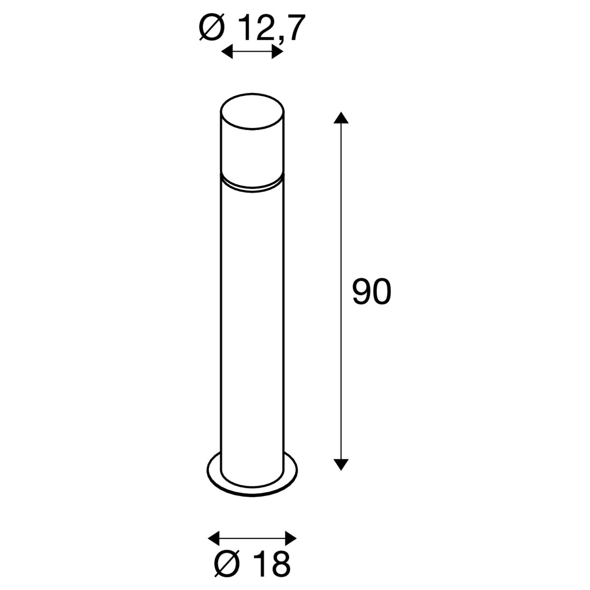 ROX ACRYL 90 Pole, LED Outdoor Stehleuchte, Edelstahl 316, 3000K, IP44 ROX ACRYL 90 Pole, LED Outdoor Stehleuchte, Edelstahl 316, 3000K, IP44