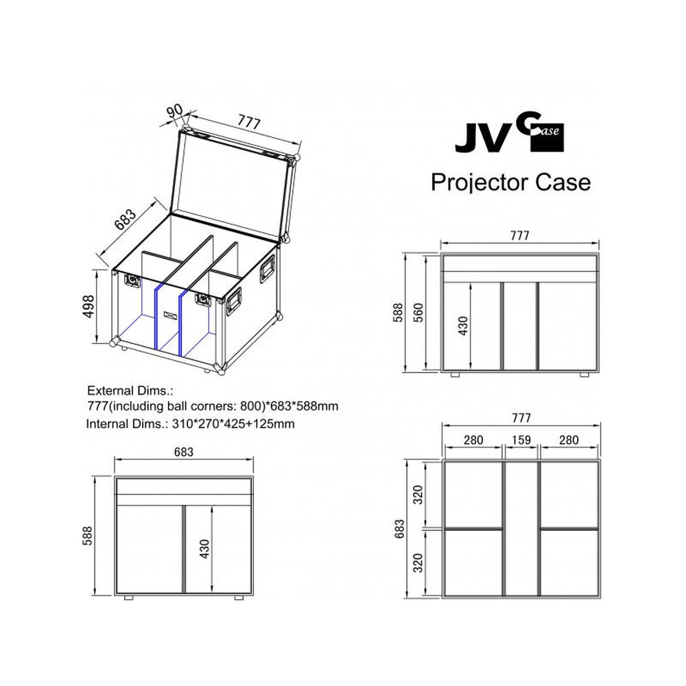 JB Systems PROJECTOR CASE Flightcase für 4 Scheinwerfer