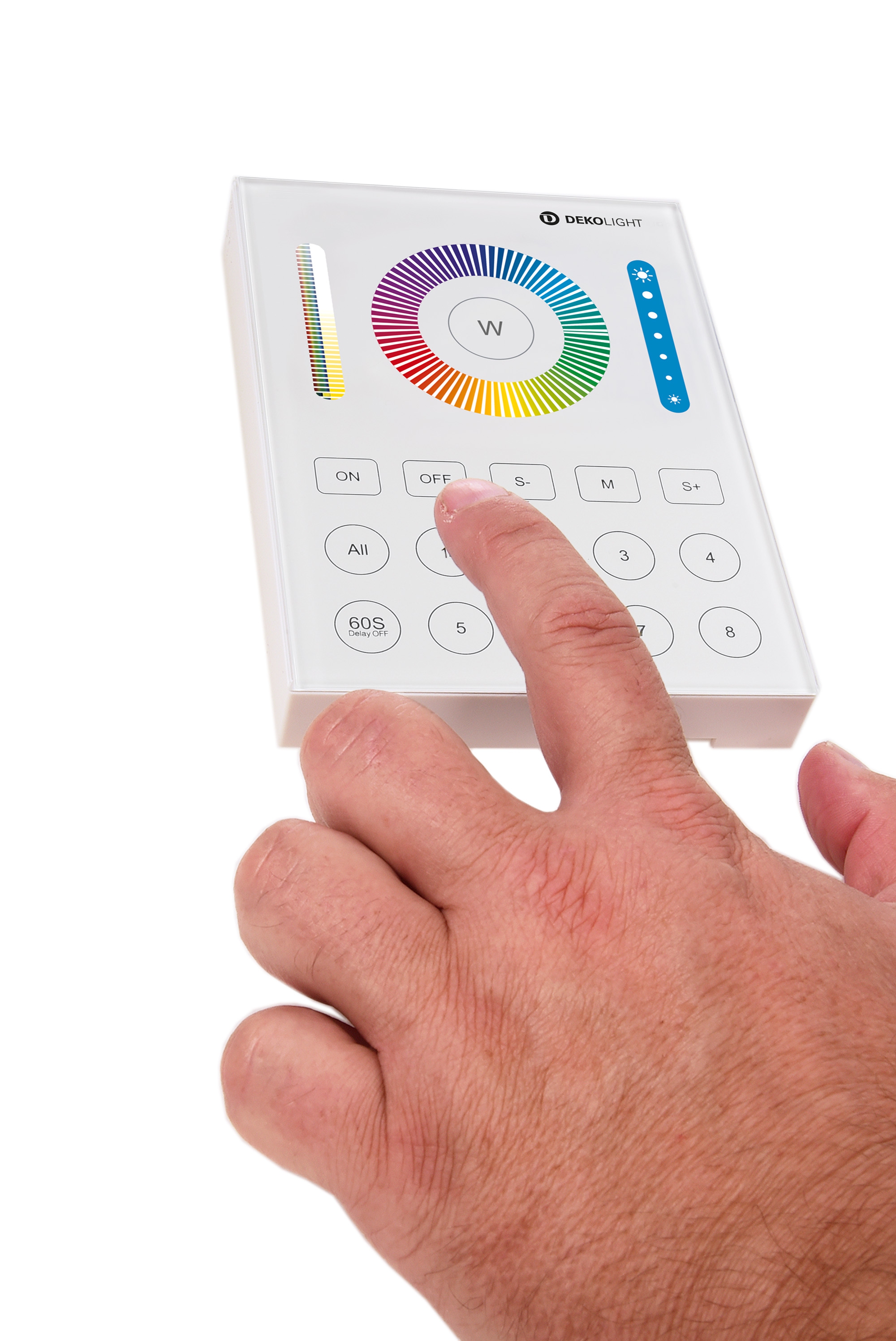 RF-smart, Wandfernb., weiß, 8 Zo, Single/CCT/RGB/RGBW/RGB+CCT