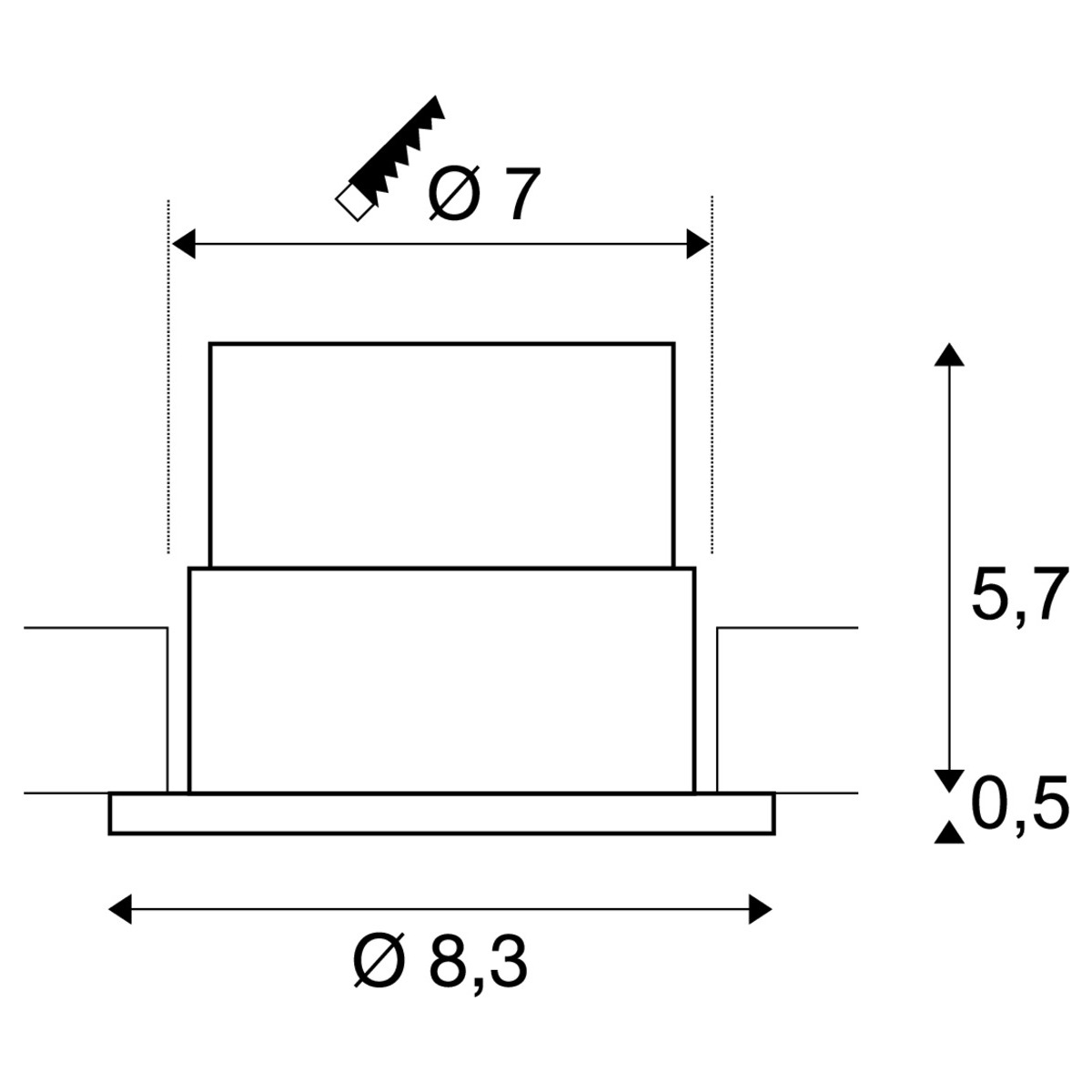 PATTA-F, Deckeneinbauleuchte, rund, mattweiss, 38°, 3000K, inkl. Treiber PATTA-F, Deckeneinbauleuchte, rund, mattweiss, 38°, 3000K, inkl. Treiber