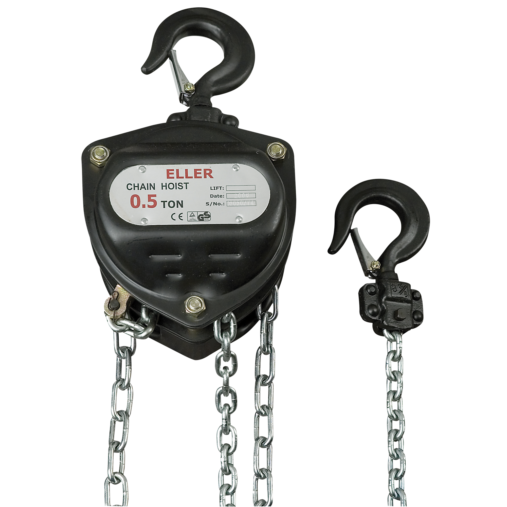 ELLER PH2 Manual Chain Hoist 500 kg Lifting height 10 m - With overload protection Hubhöhe 10 m - Mit Überladungsschutz ELLER PH2 Manual Chain Hoist 500 kg Lifting height 10 m - With overload protection Hubhöhe 10 m - Mit Überladungsschutz