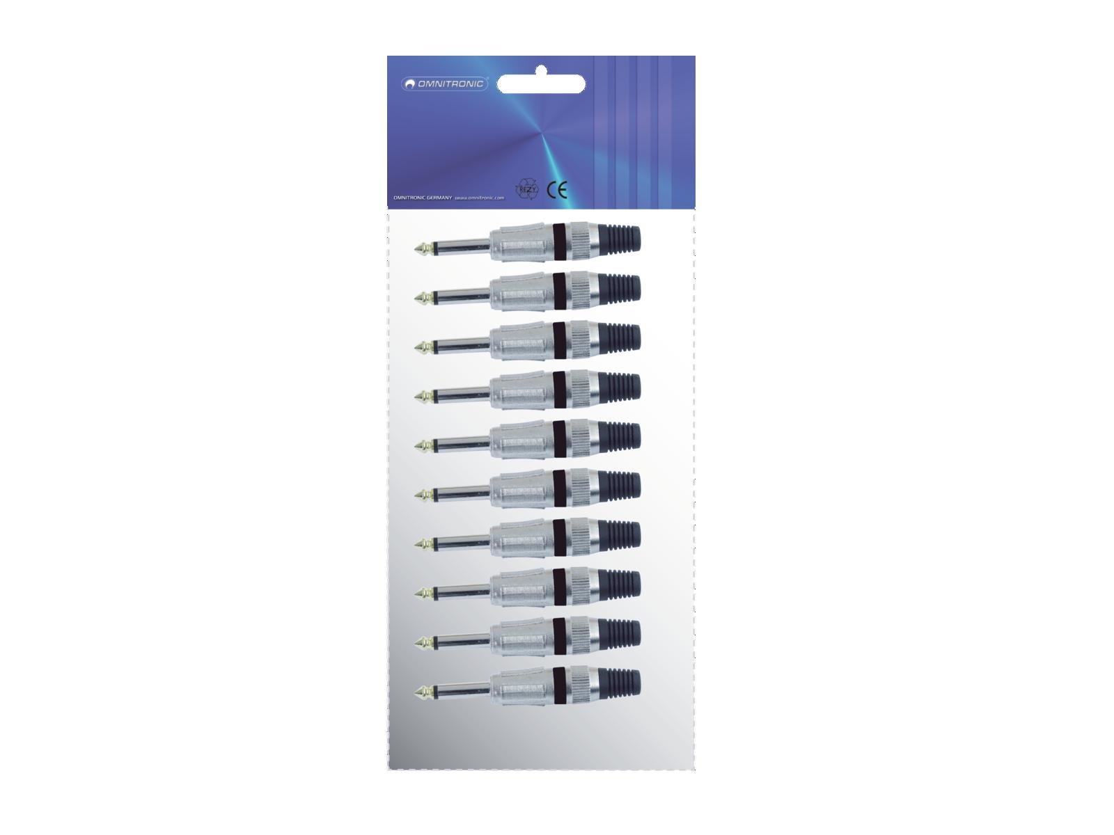 OMNITRONIC Klinkenstecker 6,3 mono sw ROAD 10x OMNITRONIC Klinkenstecker 6,3 mono sw ROAD 10x