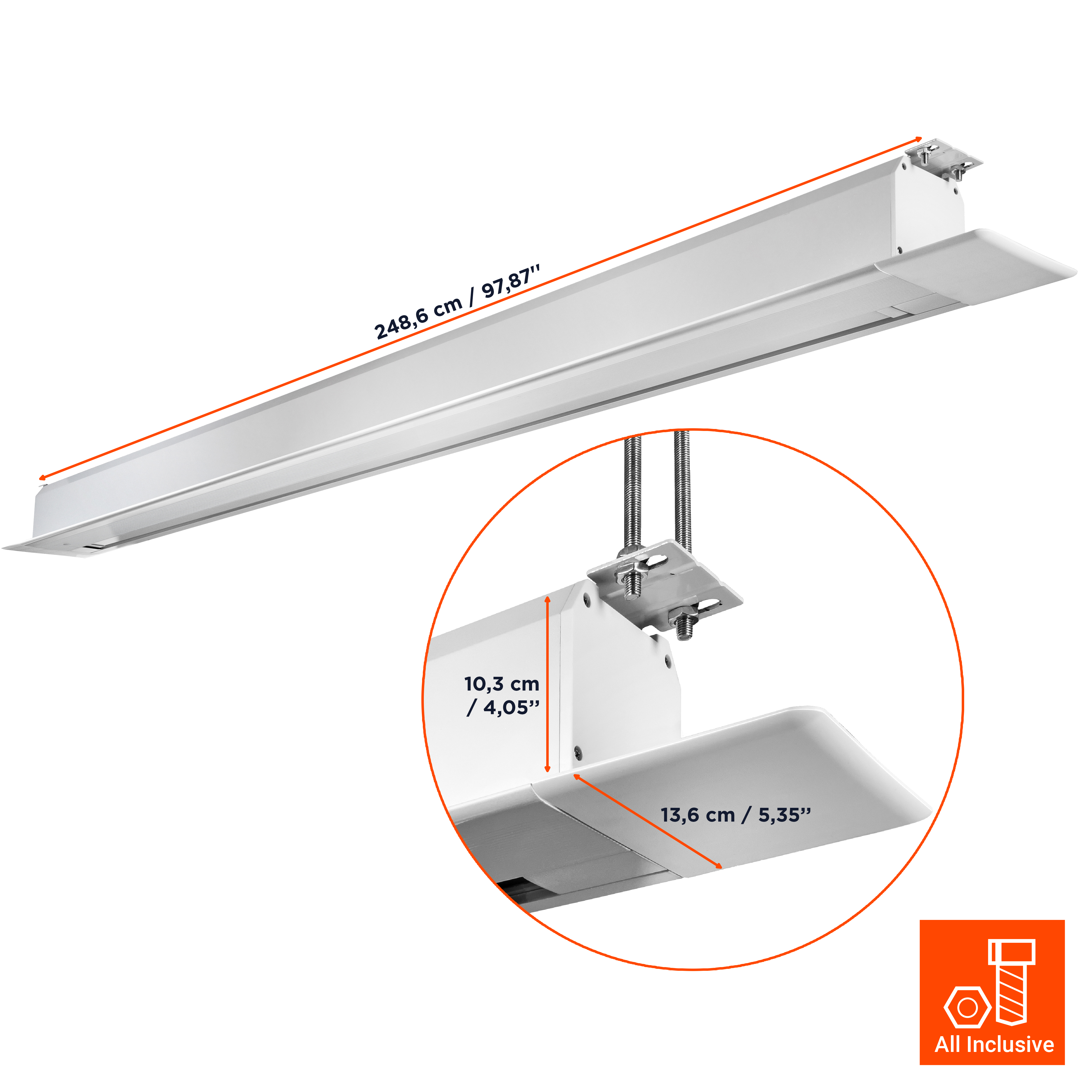 celexon Deckeneinbauleinwand Motor Professional Plus 200 x 125 cm