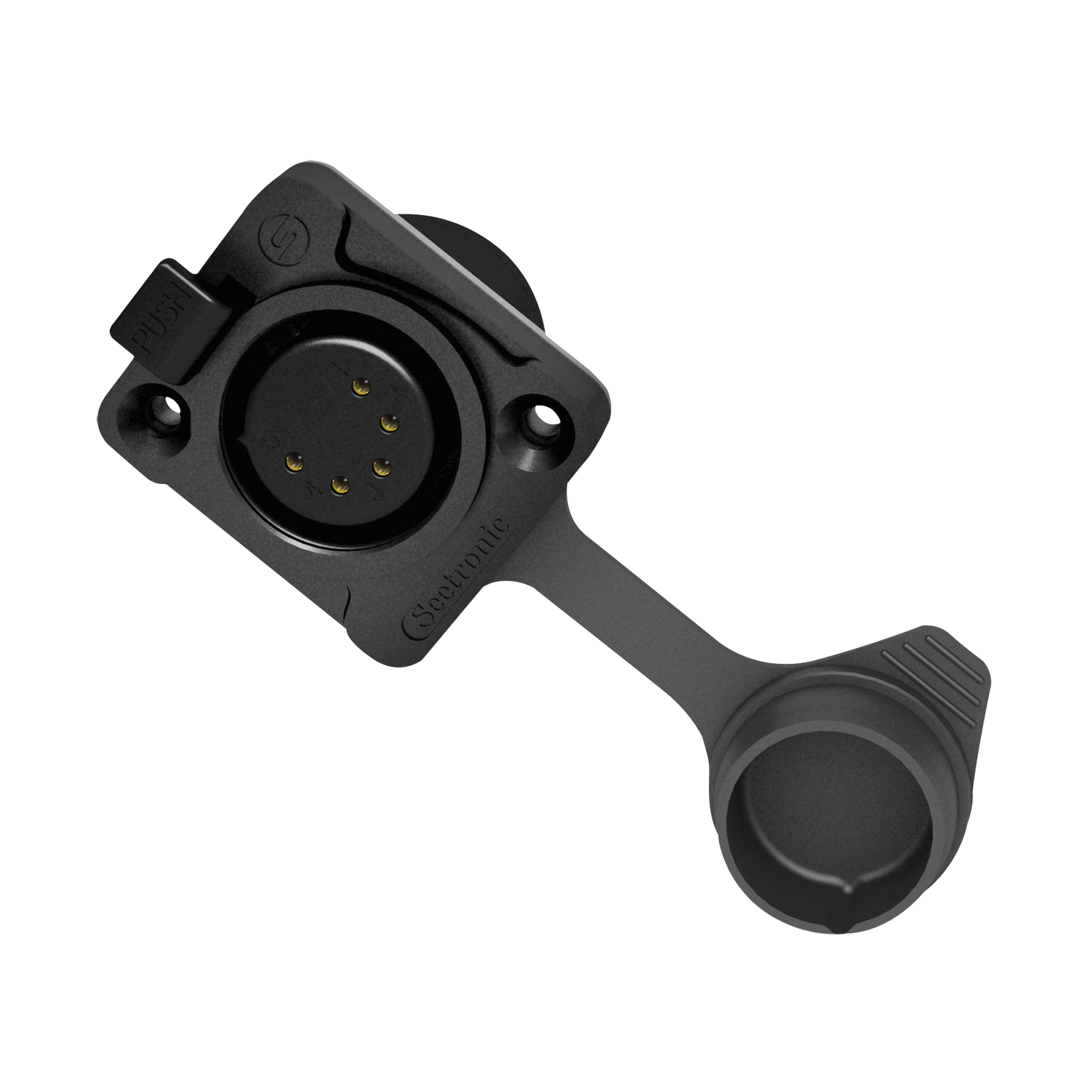 SEETRONIC XLR 5P Chassis - female - IP65 Goldkontakte - schwarzes Gehäuse SEETRONIC XLR 5P Chassis - female - IP65 Goldkontakte - schwarzes Gehäuse