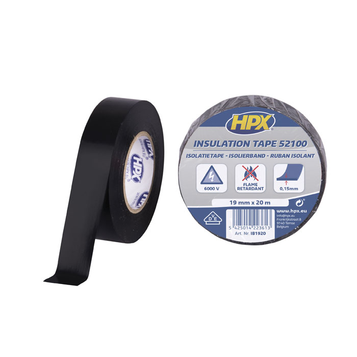 HPX PVC Insulation tape 52100 Schwarz, 19 mm / 20 m