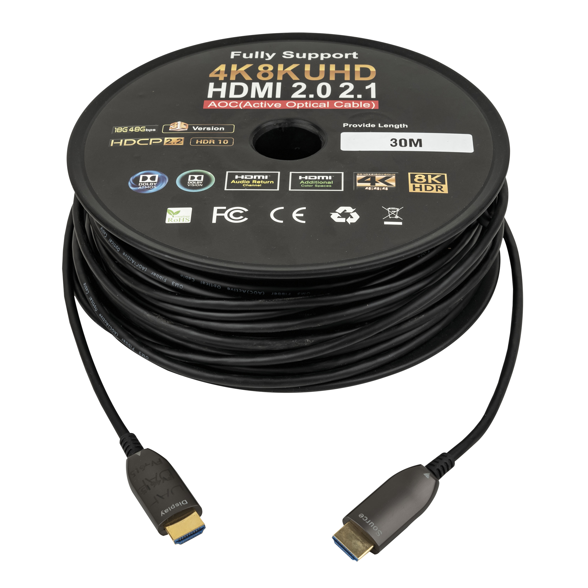 DAP HDMI 2.0 AOC 4K Fibre Cable 30 m - Gold plated 30 m - Vergoldet