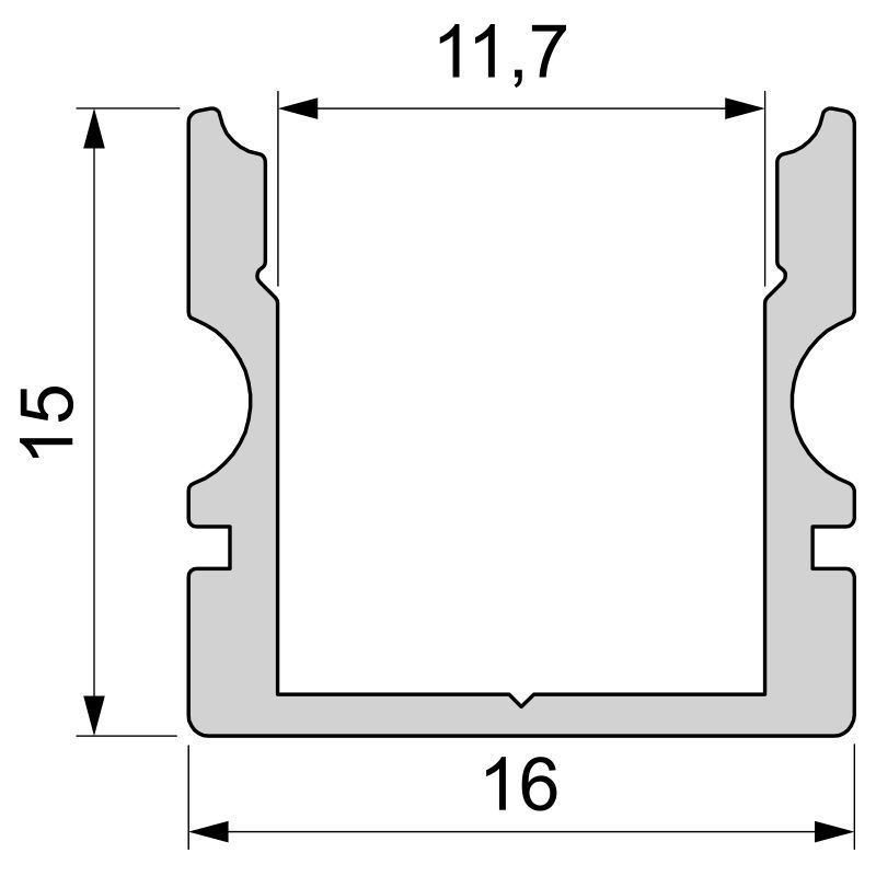 U-Profil hoch AU-02-10, 2m, Weiß
