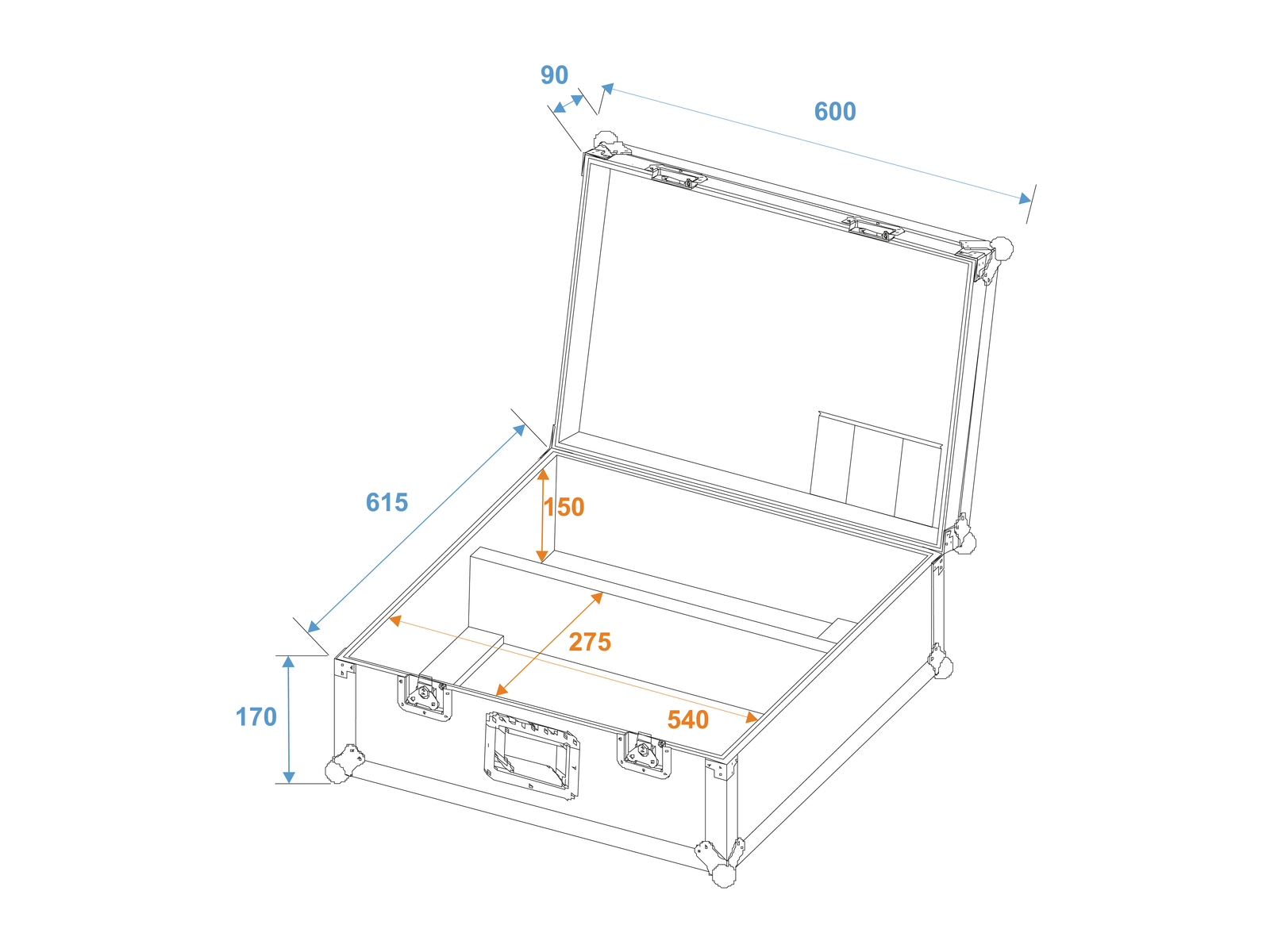 ROADINGER Flightcase 2x TS-150/TS-7/TS-255 ROADINGER Flightcase 2x TS-150/TS-7/TS-255
