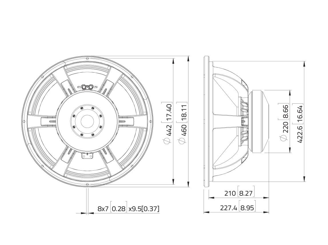 LAVOCE SAF184.03-4 18 Zoll Subwoofer, Ferrit, Alukorb LAVOCE SAF184.03-4 18 Zoll Subwoofer, Ferrit, Alukorb