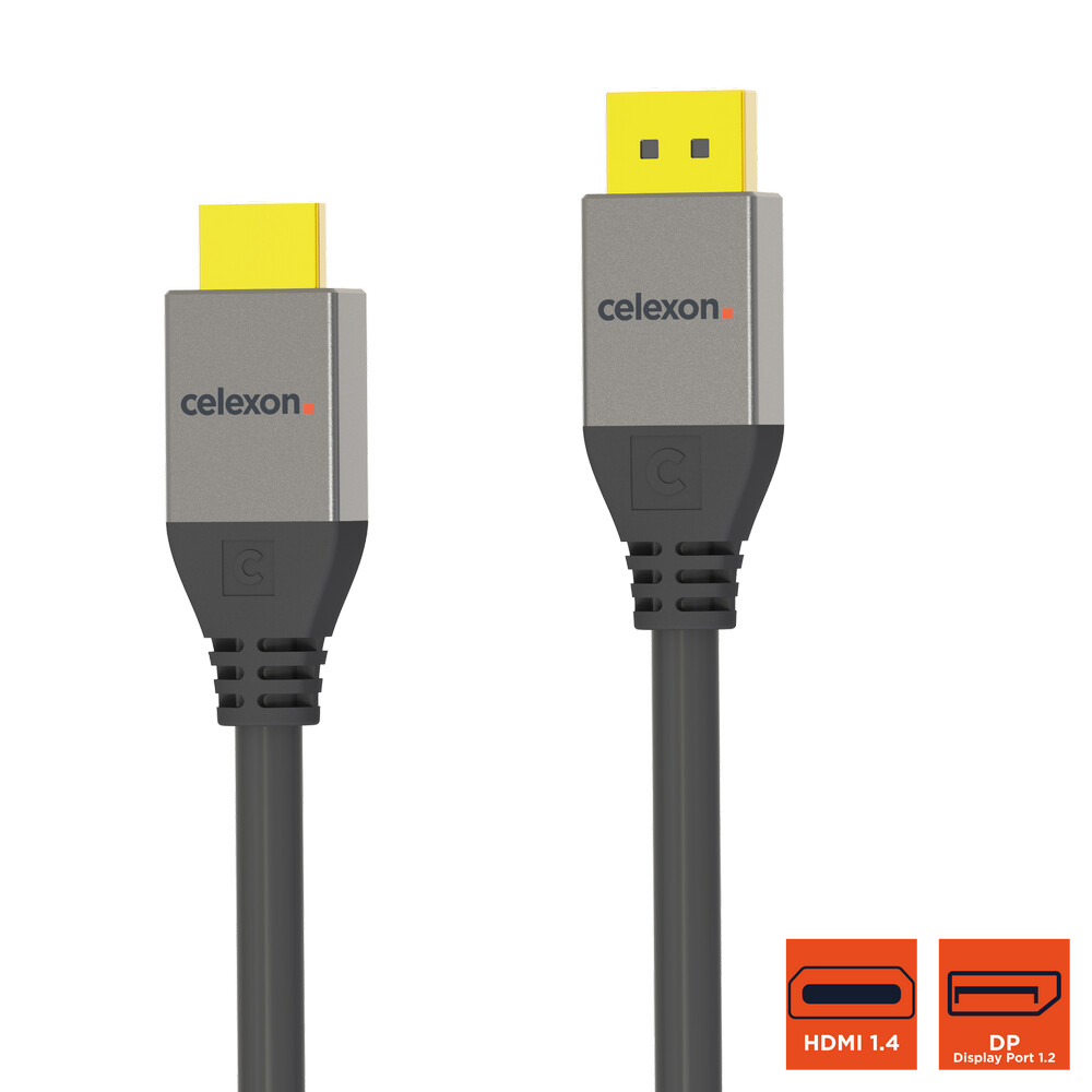 celexon DisplayPort auf HDMI Kabel 4K 5,0m - Professional Line