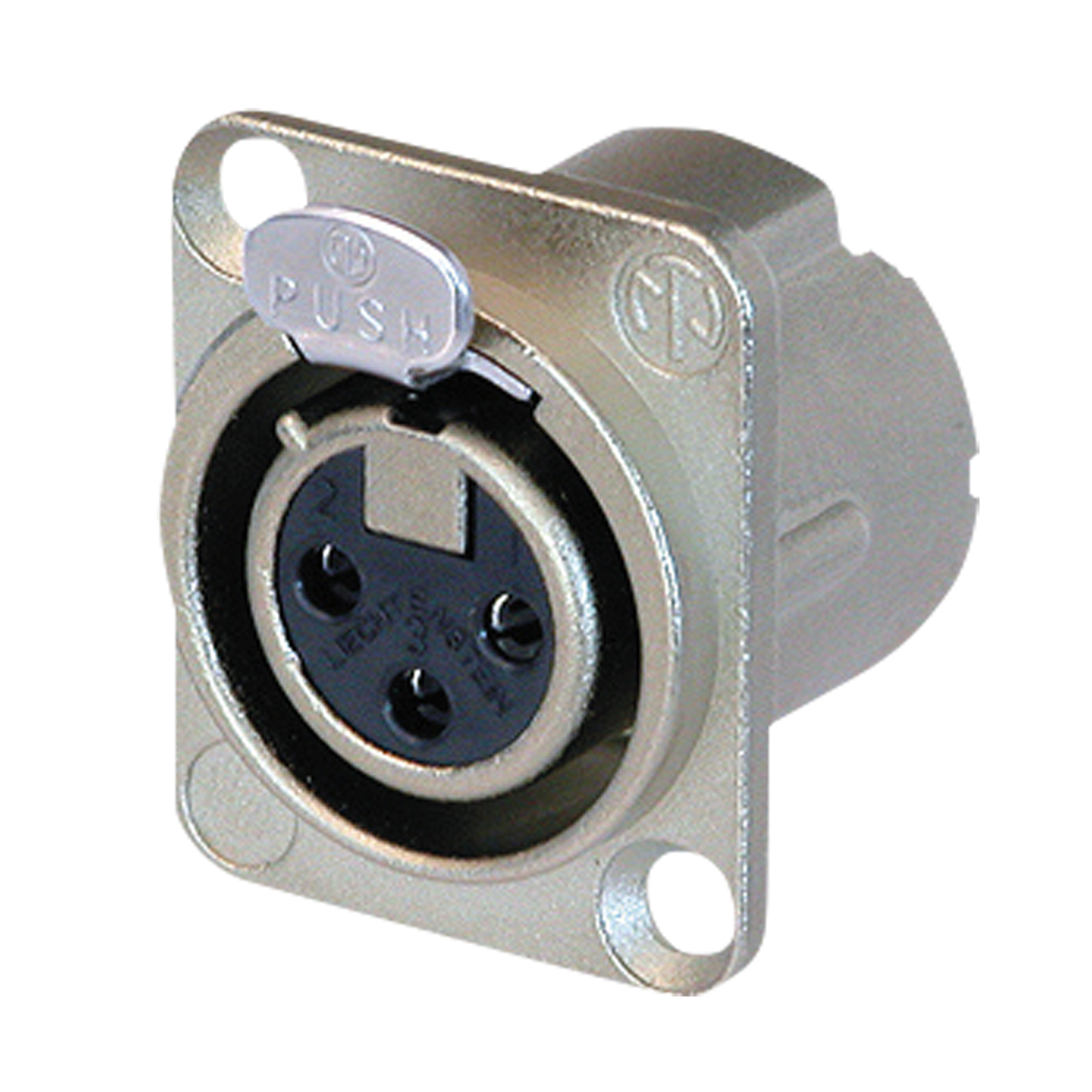 NEUTRIK XLR 3P Chassis - female Silver Silberkontakte - Nickelgehäuse