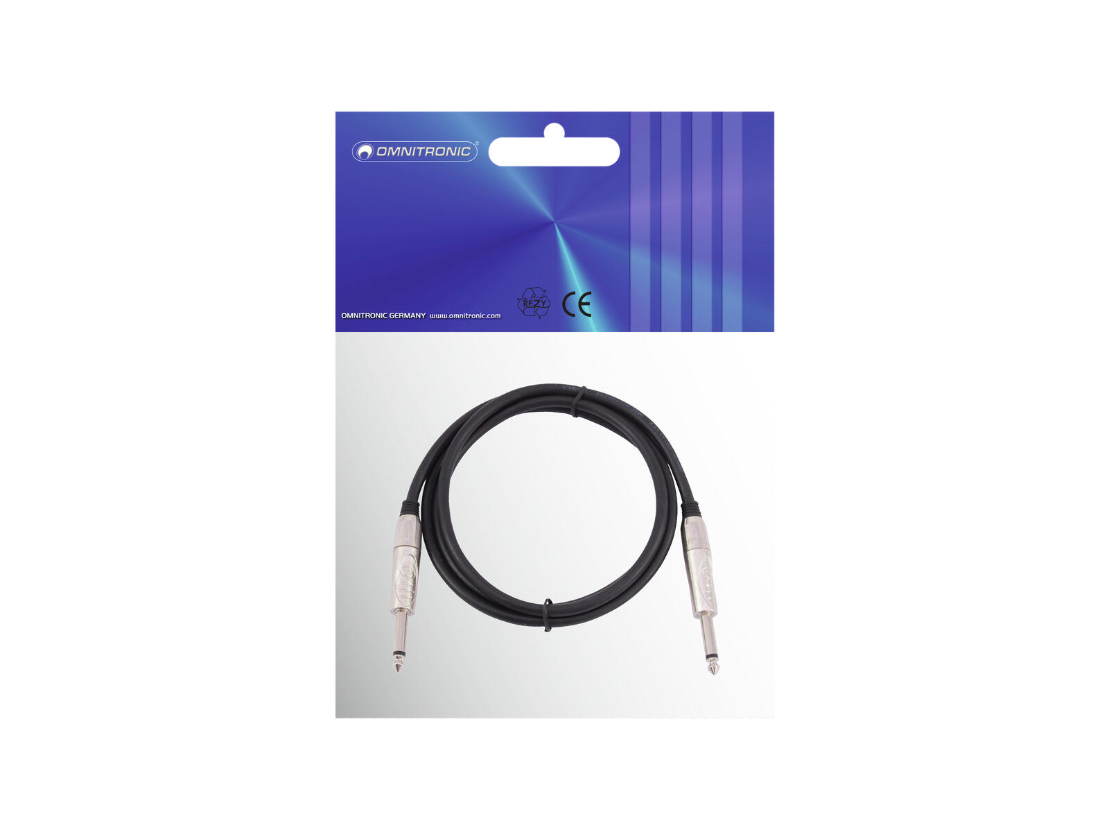 OMNITRONIC Klinkenkabel 6,3 mono 1,5m sw ROAD
