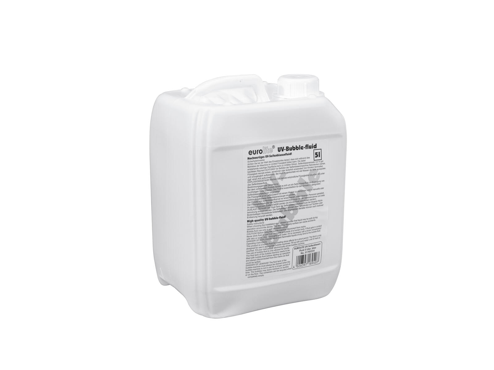 EUROLITE UV-Seifenblasenfluid 5l blau EUROLITE UV-Seifenblasenfluid 5l blau