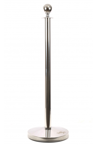 Absperrpfosten Edelstahloptik mit Kordel rot (1,5m)