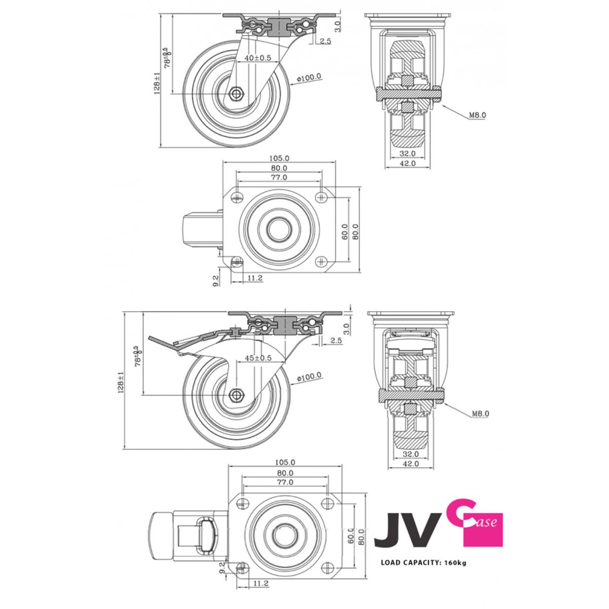 JV Case Wheelset für Wheel Board 