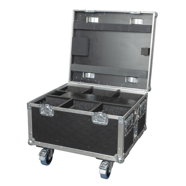Showtec EventSpot 1600 Q4 Set Koffer mit Ladegerät für 6x Stück - gebürstetes Aluminium