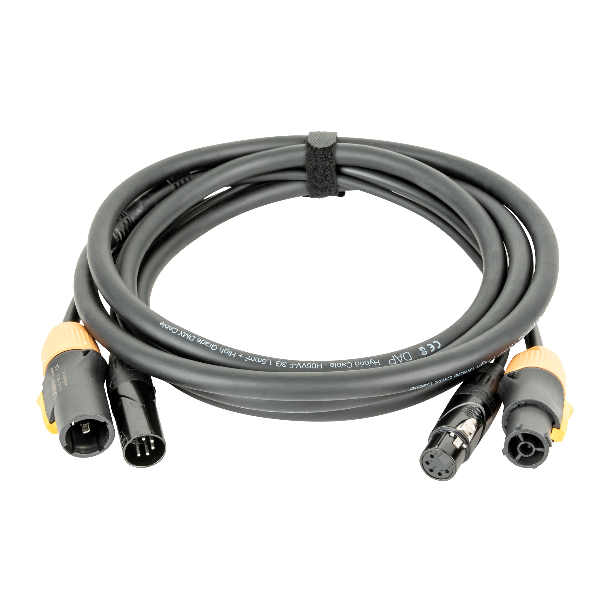DAP FP23 Hybrid Cable - Power Pro True & 5-pin XLR - DMX / Power 6 m - schwarze Ummantelung
