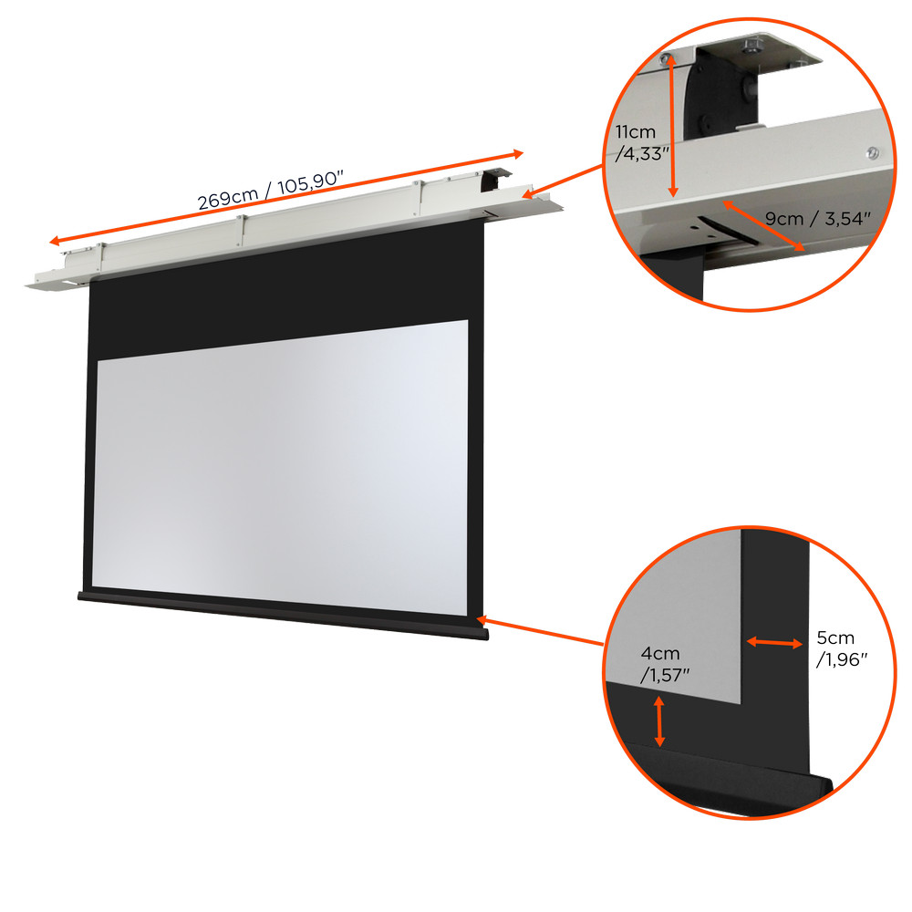 celexon Deckeneinbau Leinwand Motor Expert 250 x 140 cm