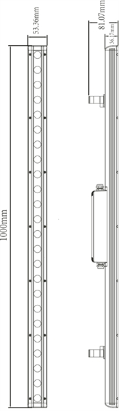 Wallwasher LED Bar 230V 34.5W 3000K 25° IP65