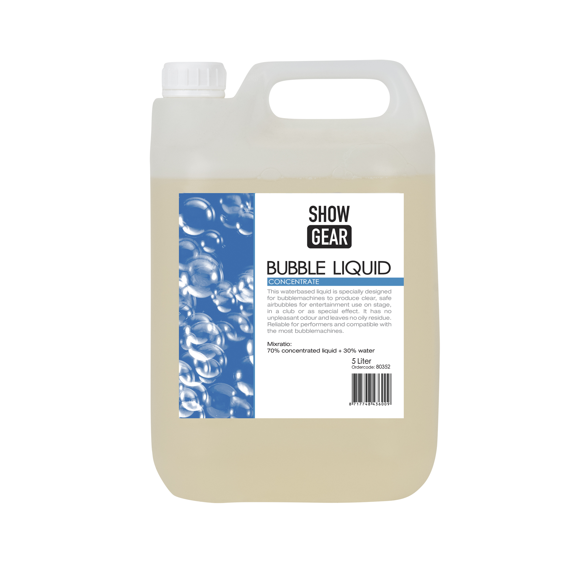 SHOWGEAR Bubble Liquid 5 litre - concentrate 5 Liter - Konzentrat SHOWGEAR Bubble Liquid 5 litre - concentrate 5 Liter - Konzentrat