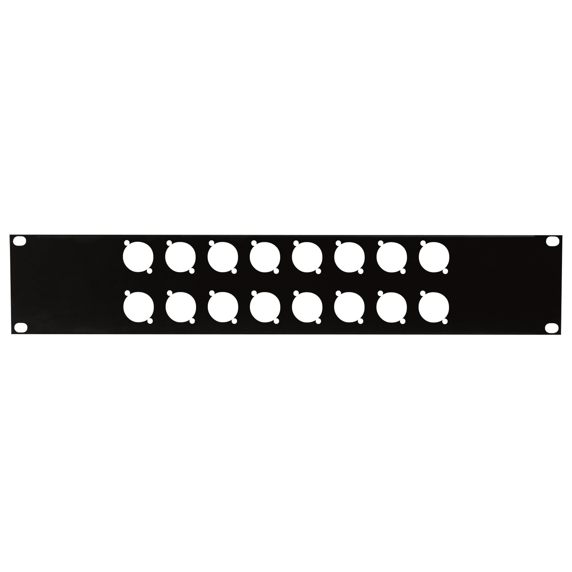 Showgear 19 Inch Connector Panel 2HE, für 16 XLR-Anschlüsse (Größe D)