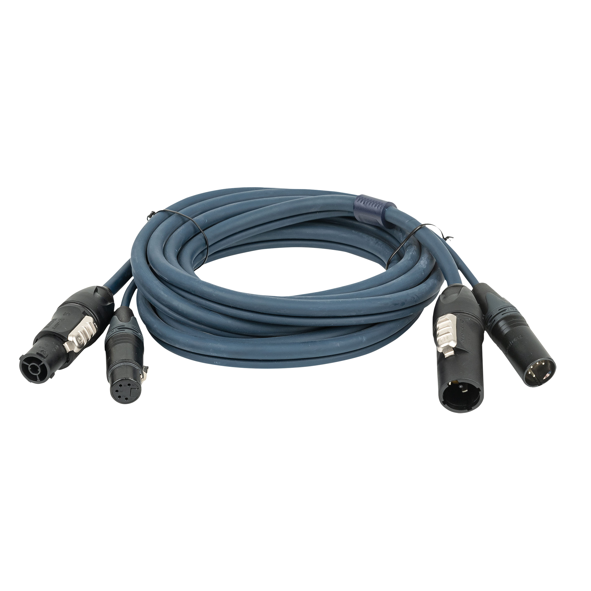 DAP FP-14 Hybrid Cable - powerCON TRUE1 & 5-pin XLR - DMX / Power 15 m 15 m - blau