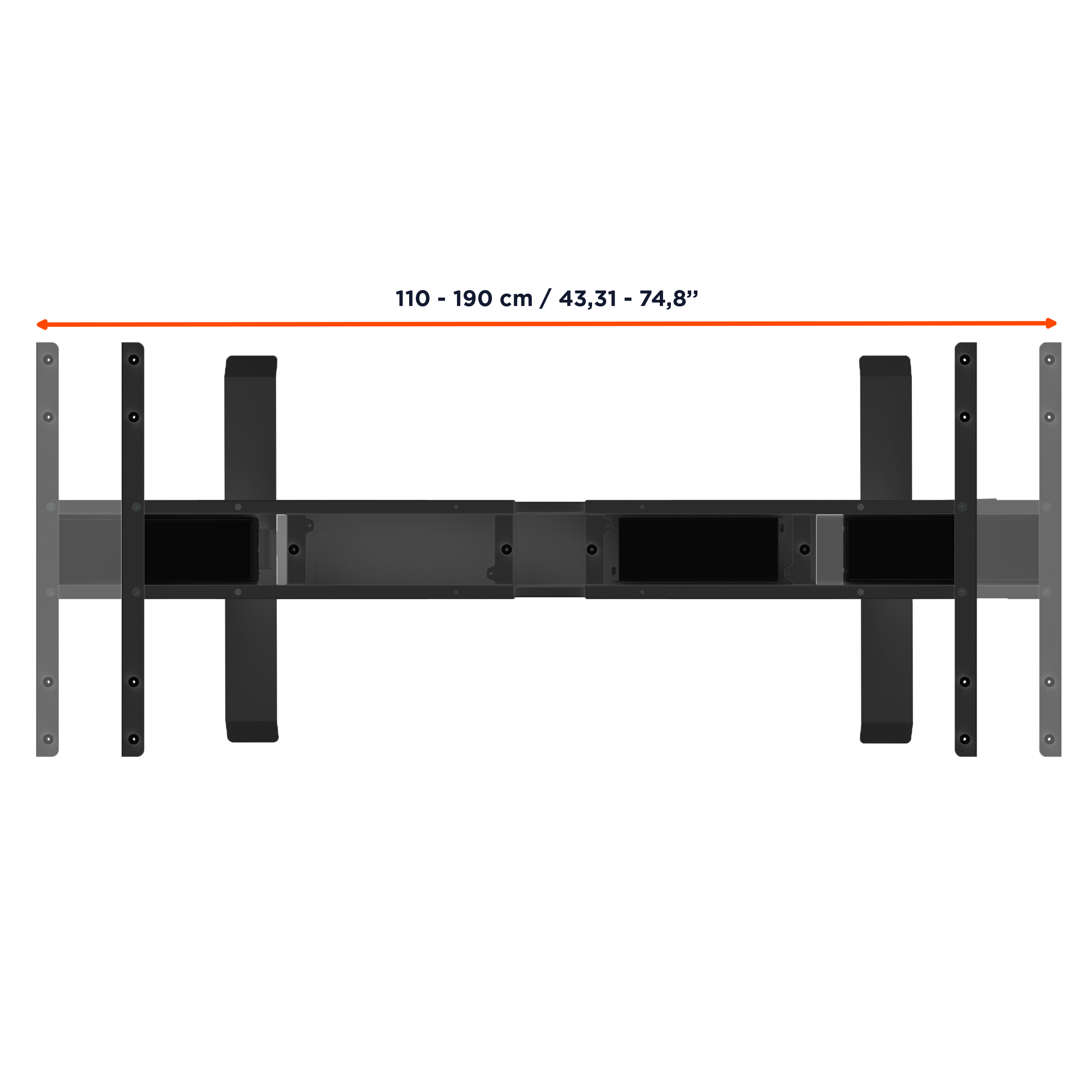 celexon elektrisch höhenverstellbarer Schreibtisch Professional eAdjust-58123 - schwarz, inkl. HPL Tischplatte 175 x 75 cm