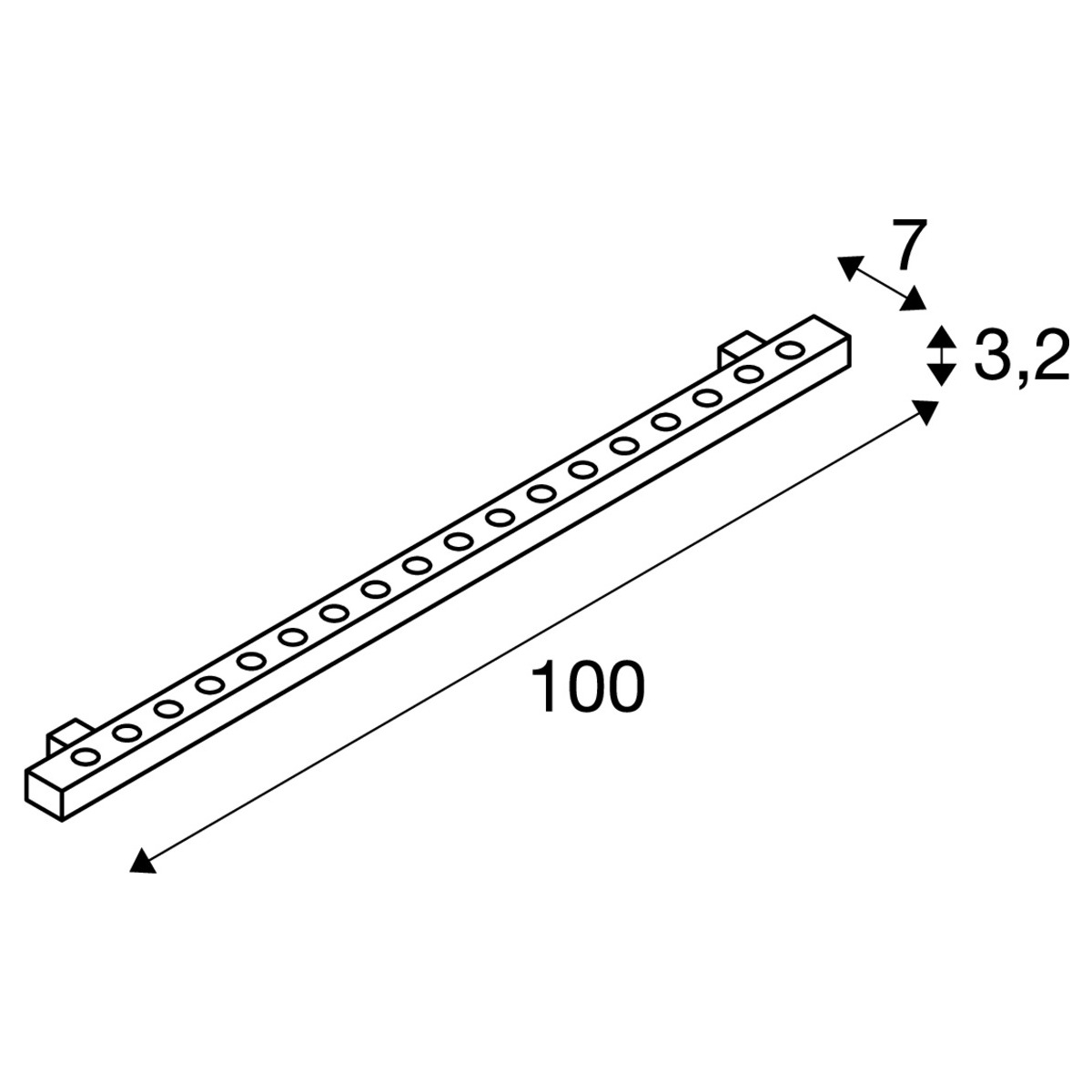 GALEN LED PROFIL 100cm, silbergrau, 18x1W, weiss, IP65