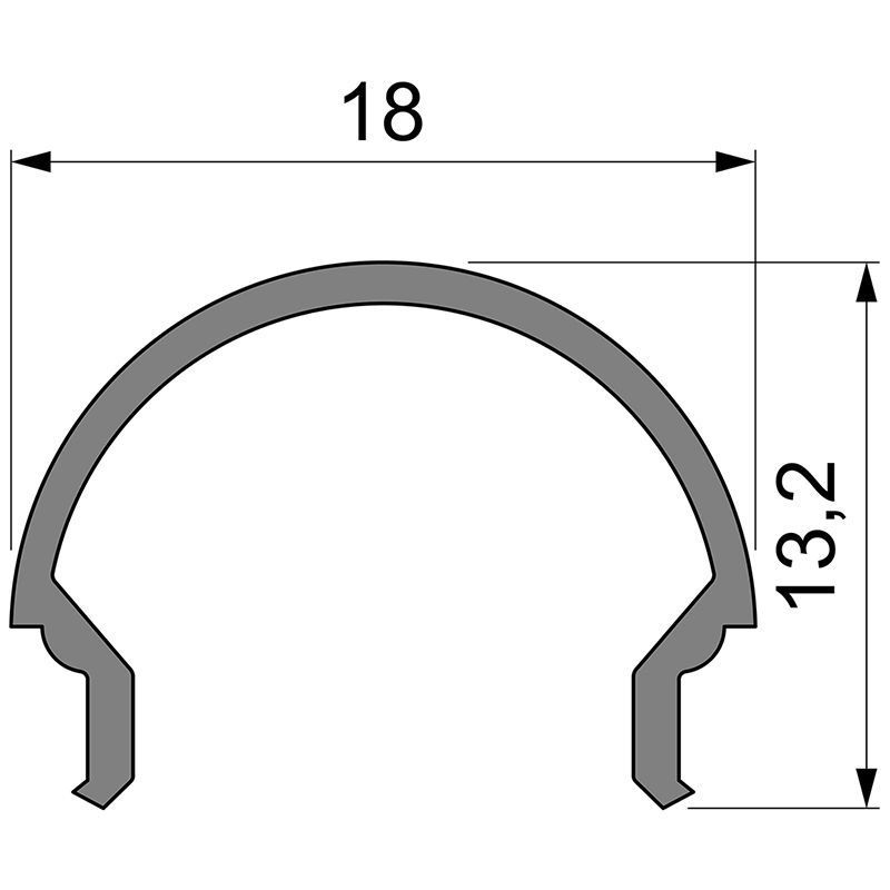 Abdeckung R-01-12, 3m, milchig